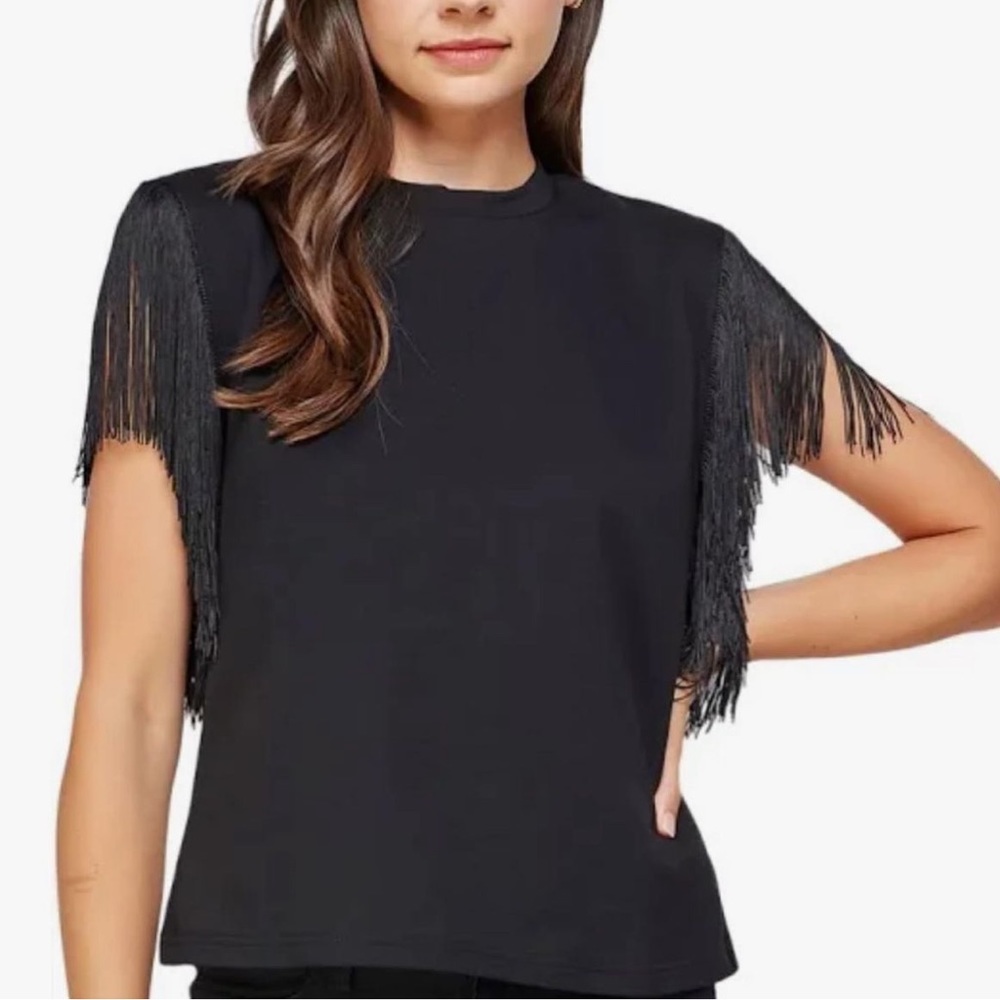 Black fringe top
